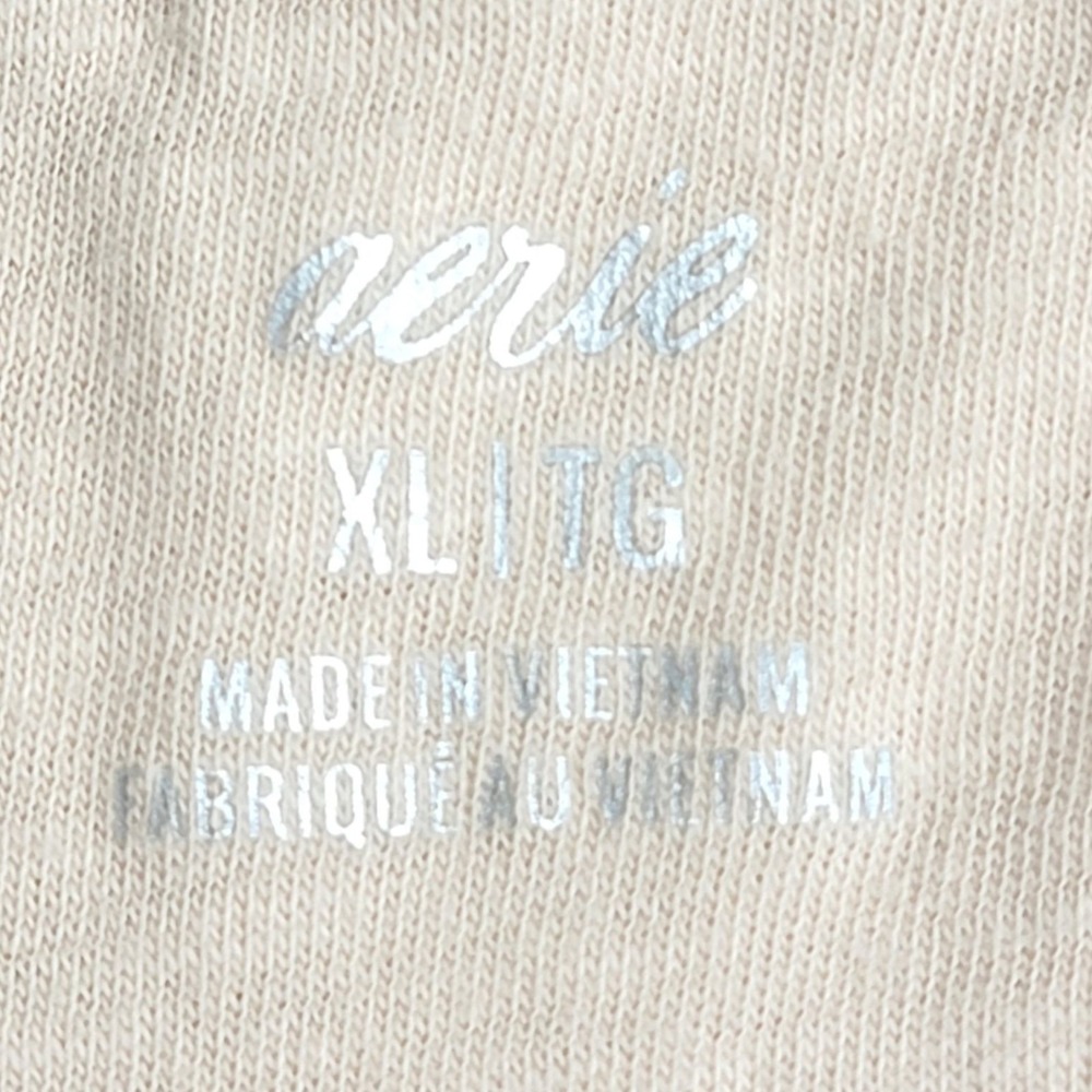 Aerie Strapless Handkerchief Mini Dress Size XL Beige Cotton Beach Asymmetrical - Picture 9 of 10